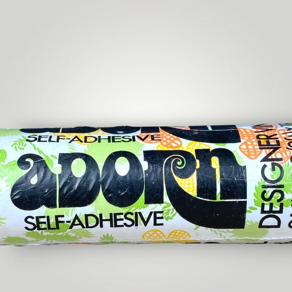 Adorn Self Adhesive Vinyl Shelf Paper Roll Flower Power 3 Yards 1970s Ephemera